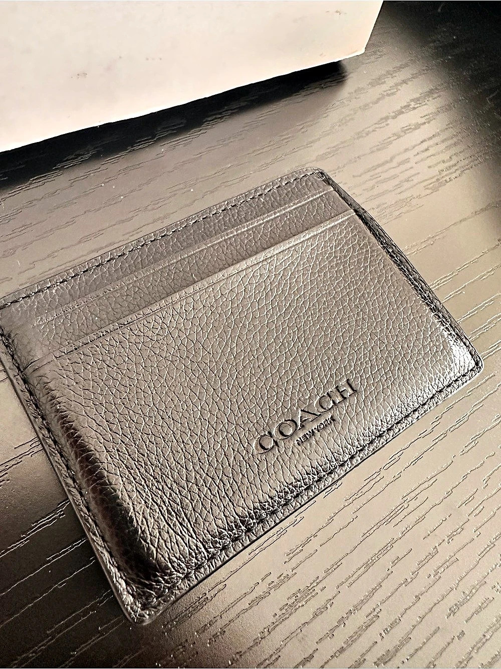 Coach Card Case With Money Clip Black Wallet